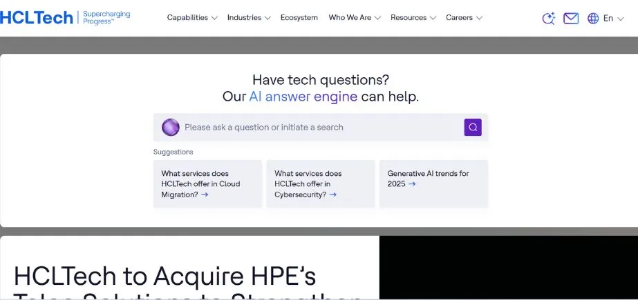HCL Technologies - Custom AI Software Development Companies in India