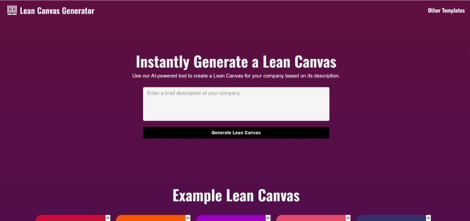AI Business Plan Generators - lean