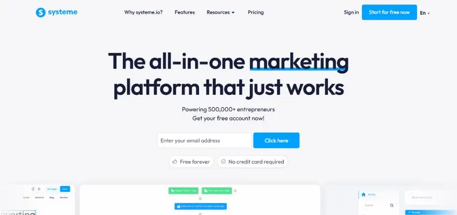 Landing Page Builders - systeme