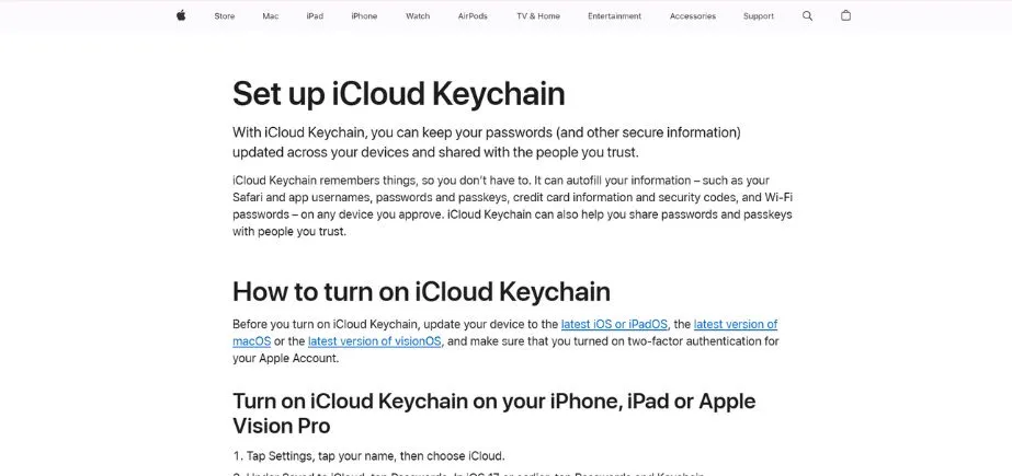 Apple iCloud Keychain - Password Manager Software