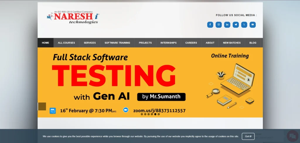 Software company in Vijayawada - Naresh Technologies and Consultancy Services