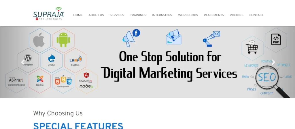 Software company in Vijayawada -
Supraja Technologies