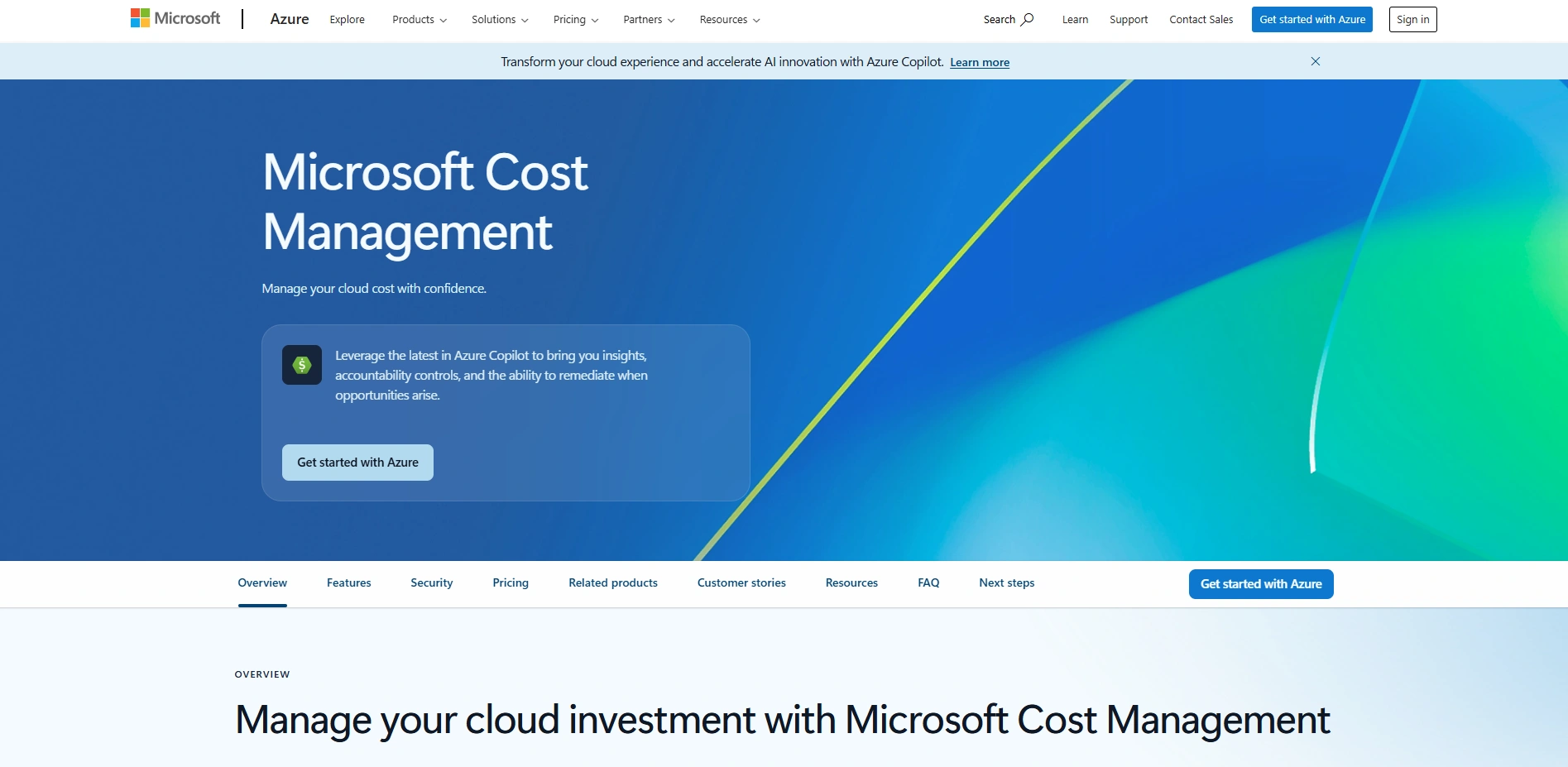 cloud cost management tools-Azure Cost Management