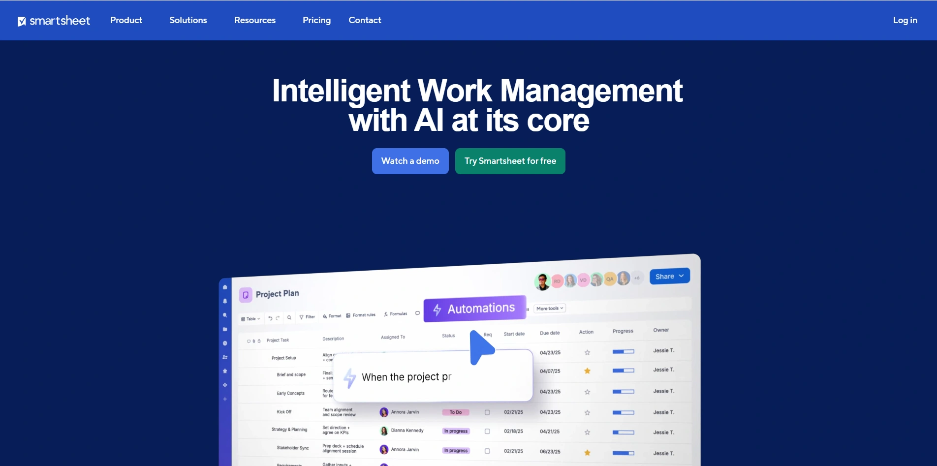 Marketing Project Management Software -Smartsheet